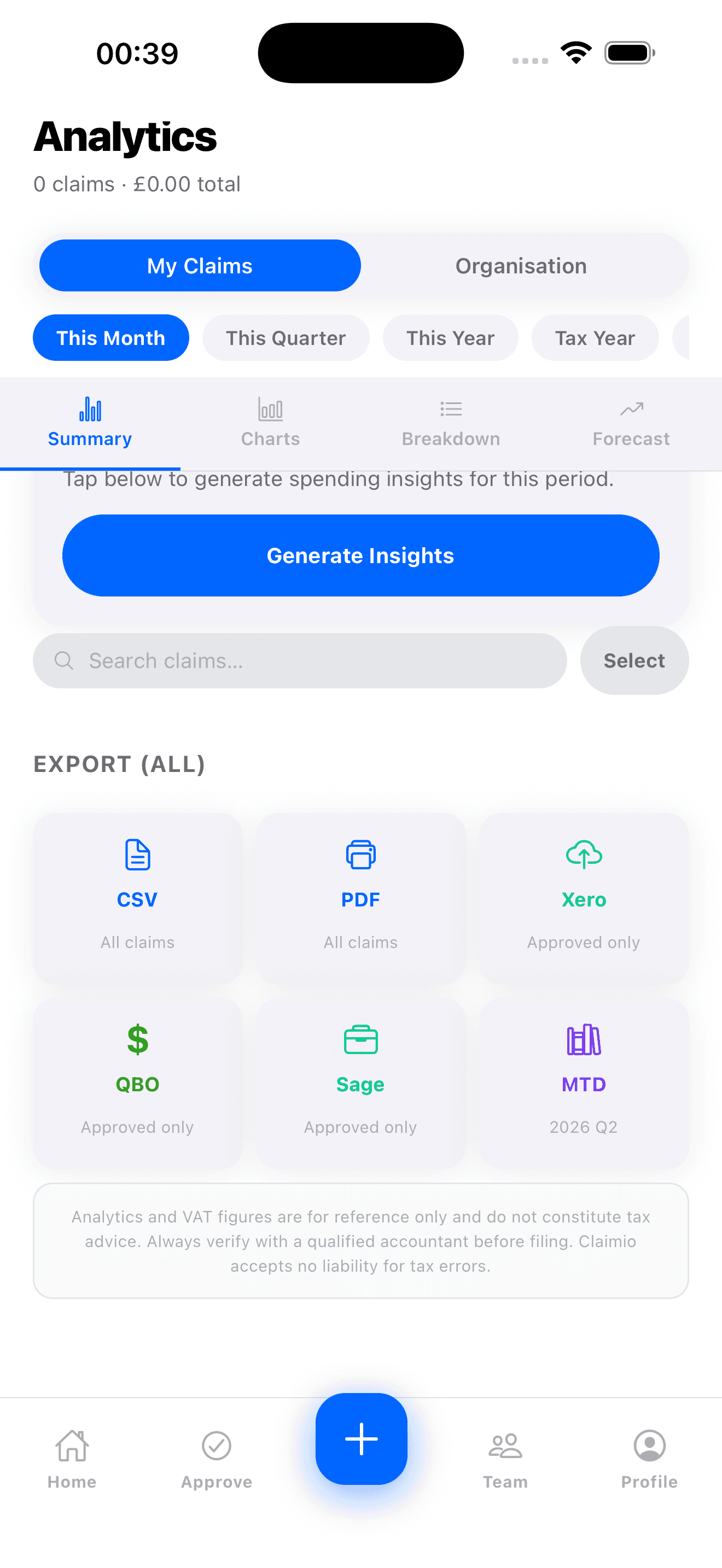 Analytics & export