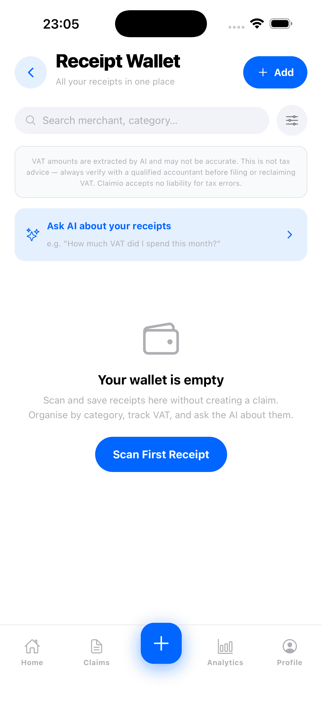 Receipt wallet
